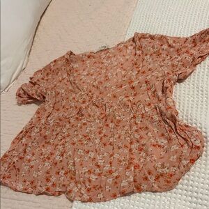 Hippie Rose Floral Blouse in Pink and White